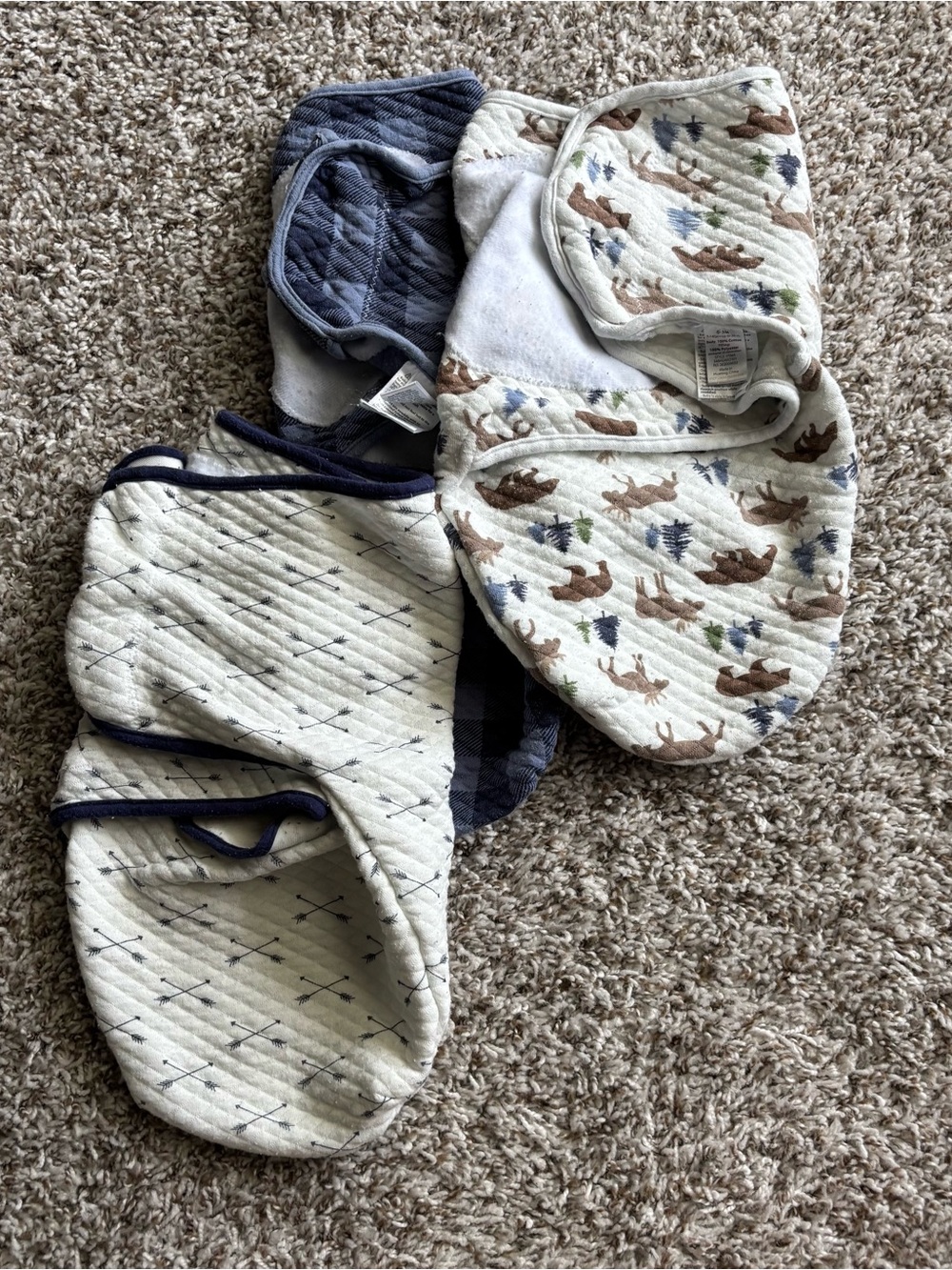 Neutral Woodland Swaddle Set for Babies - Blue and Cream